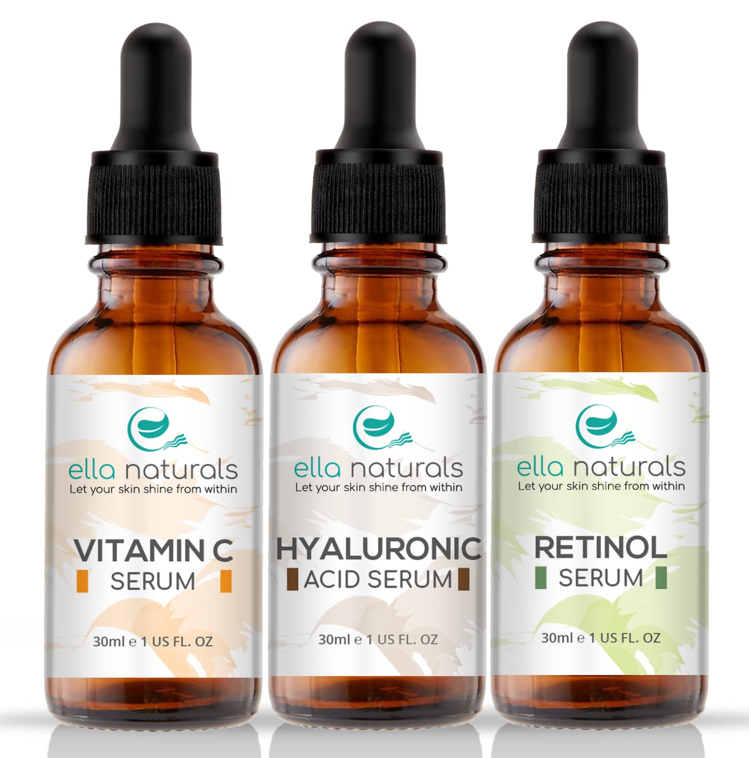 Skin Perfector Face Serum Kit 3x30ml - Vitamin C, Hyaluronic Acid & Retinol - Skin Care Anti Aging & Anti Wrinkle Lotion, ...