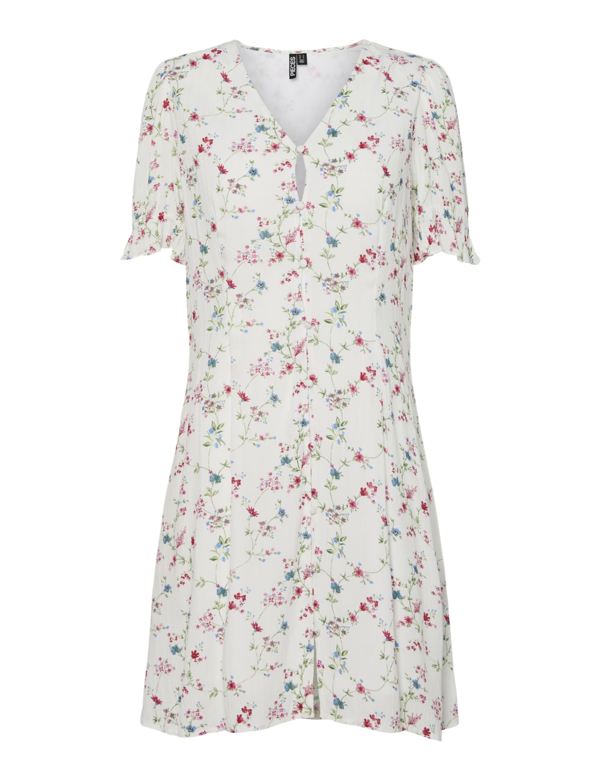 PIECES Women's Pcfya SS Dress WVN BC, Cloud Dancer, XS