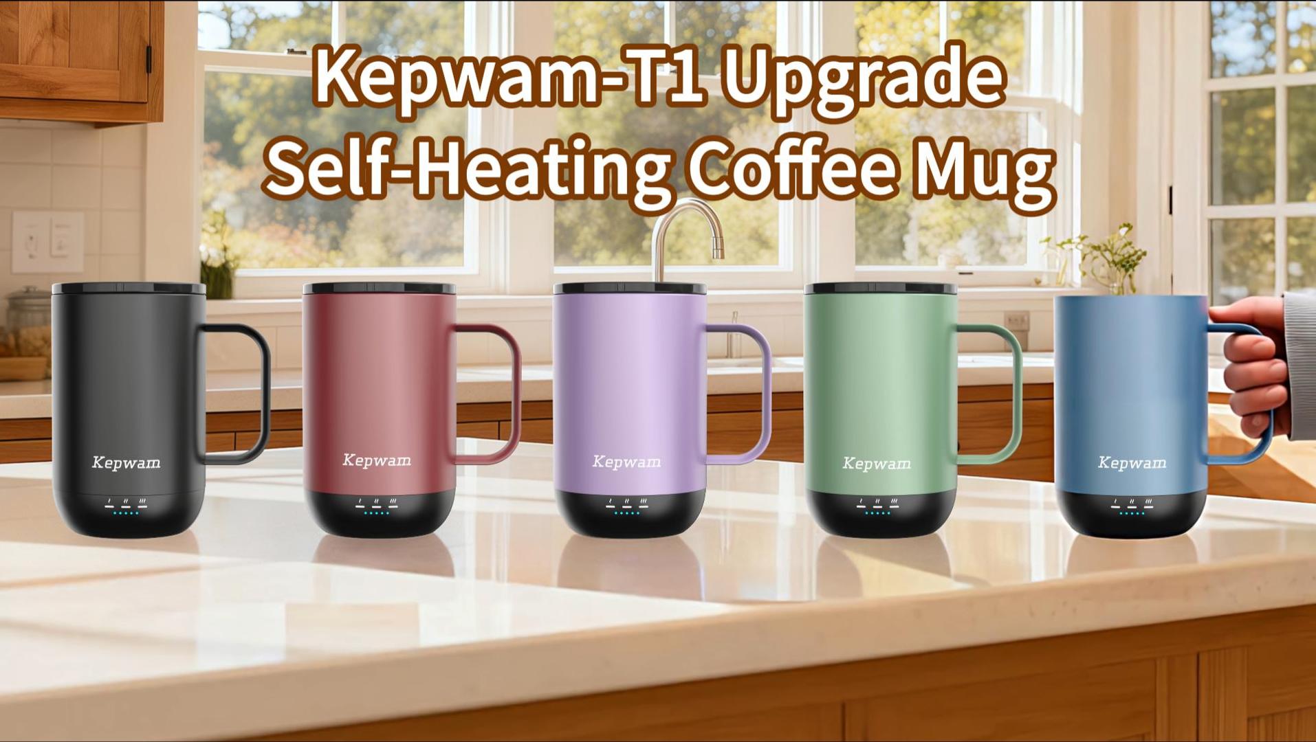 Amazon.com: Kepwam Self-Heating Coffee Mug T1, 16oz Rechargeable