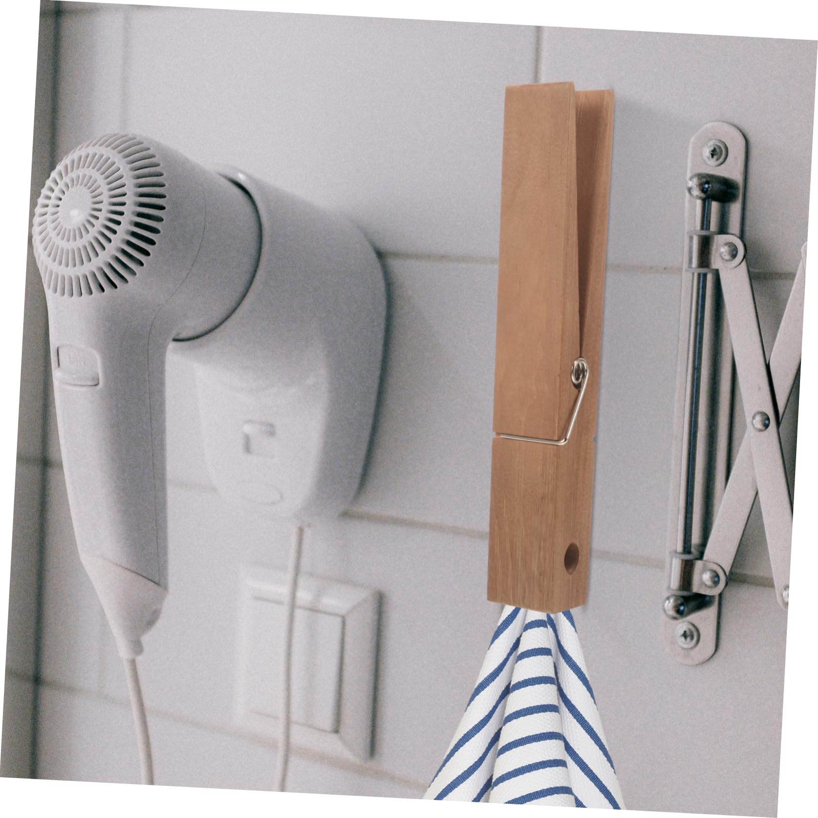 TOPBATHY 5 Mollette Giganti Per Il Bagno Resistenti Mollette in Legno Per Asciugamani