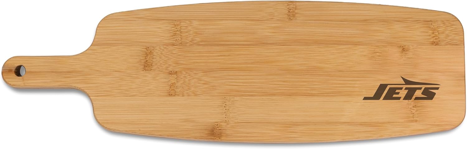 The Memory Company Officially Licensed NFL Bamboo Paddle Cutting Board – Engraved Team Logo, Durable & Eco-Friendly Kitchen Accessory, 15.2 x 4.9 Inches