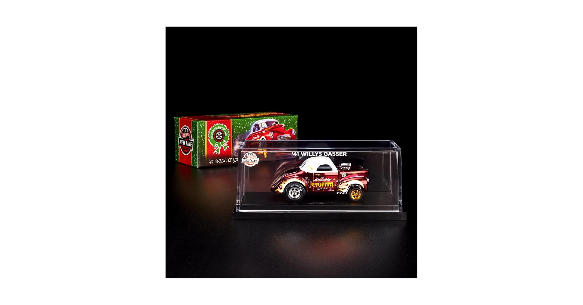 ホットウィール - Hot Wheels RLC限定 ホリデーカー &#39;41 ウィリーズ ギャッサー Amazon.com: Hot Wheels '41 Willys Gasser Holiday Car - RLC
