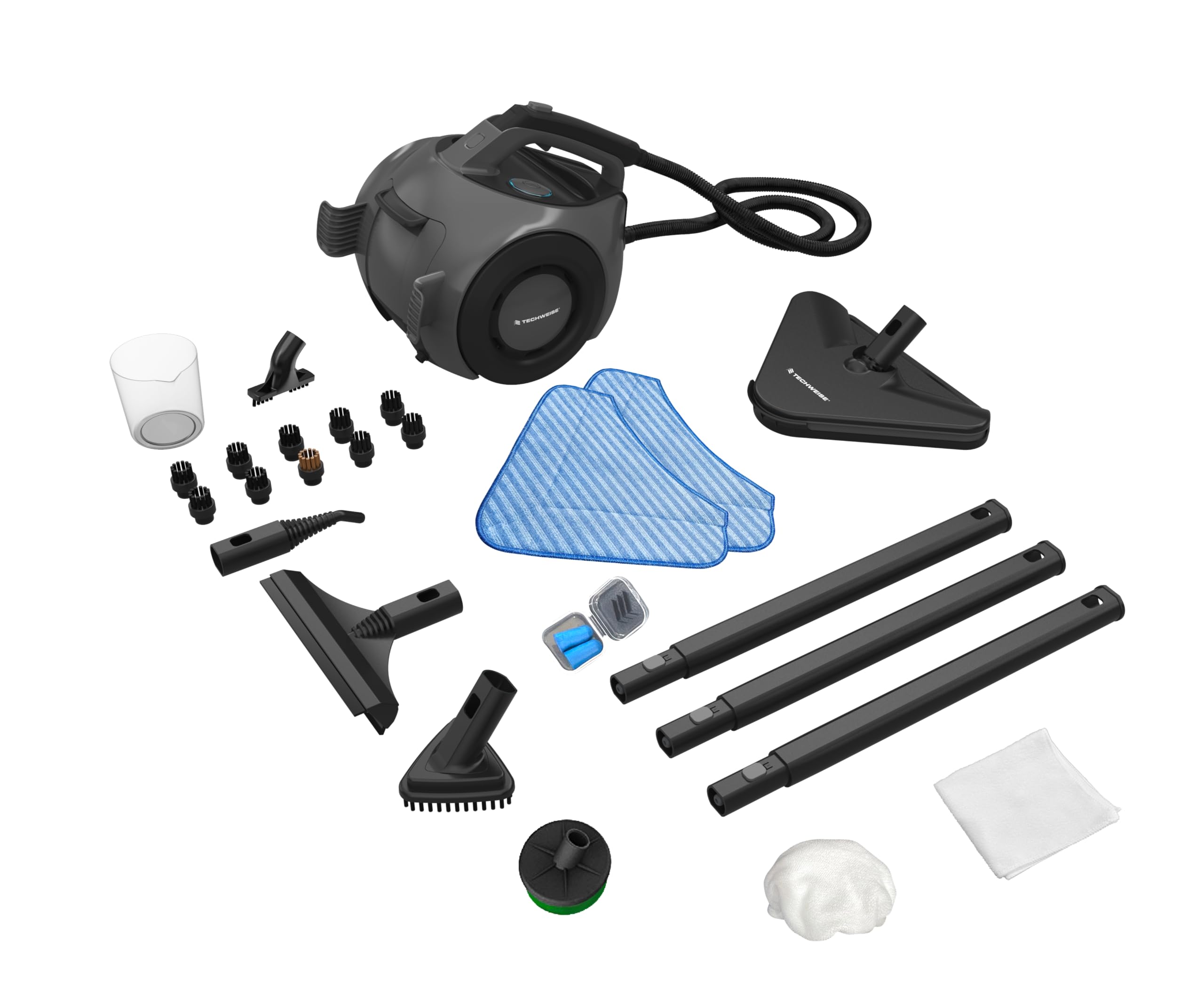 TS2 Dampfreiniger 1800W - 4 Bar Dampfdruck - 1,6L Tank - 26 Zubehörteile für 100+ Oberflächen – 50 Min Dampfleistung