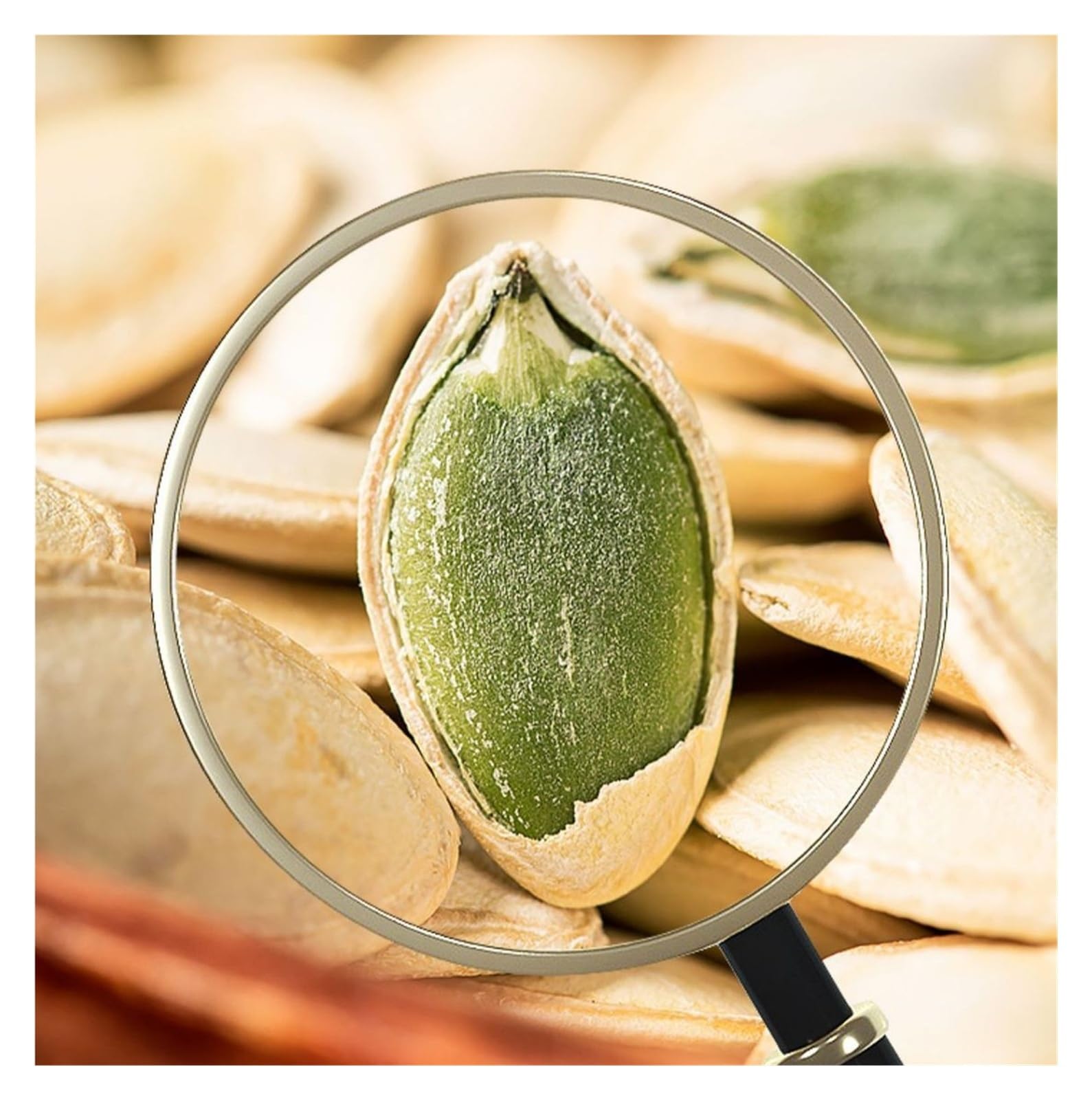 500 g de semillas de calabaza finas como el papel, nueces tostadas tradicionalmente, regordetas, ricas y fáciles de romper.