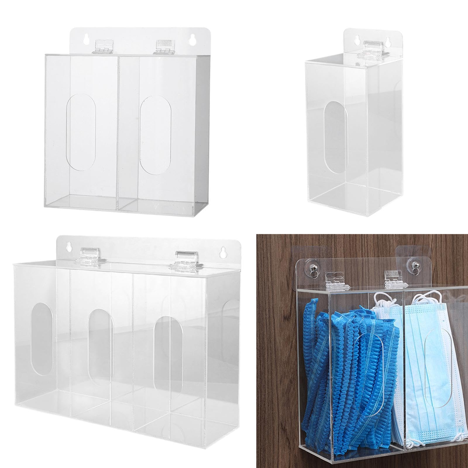 BNF® Acrylic Gloves Dispenser Holder Wall Mount or Tabletop for Shoe Cover Office 1 Grid|Home & Garden |Household Supplies & Cleaning|Home Organization|Storage Boxes 4