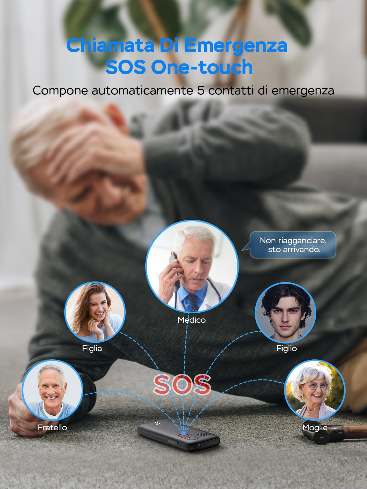 SweetLink 4G Telefono Cellulare per Anziani con Tasti Grandi, Senior Telefoni per Persone Anziane, Base di Ricarica, Funzione SOS, Chiamata Rapida, Volume Alto, Dual Nano SIM, Nero