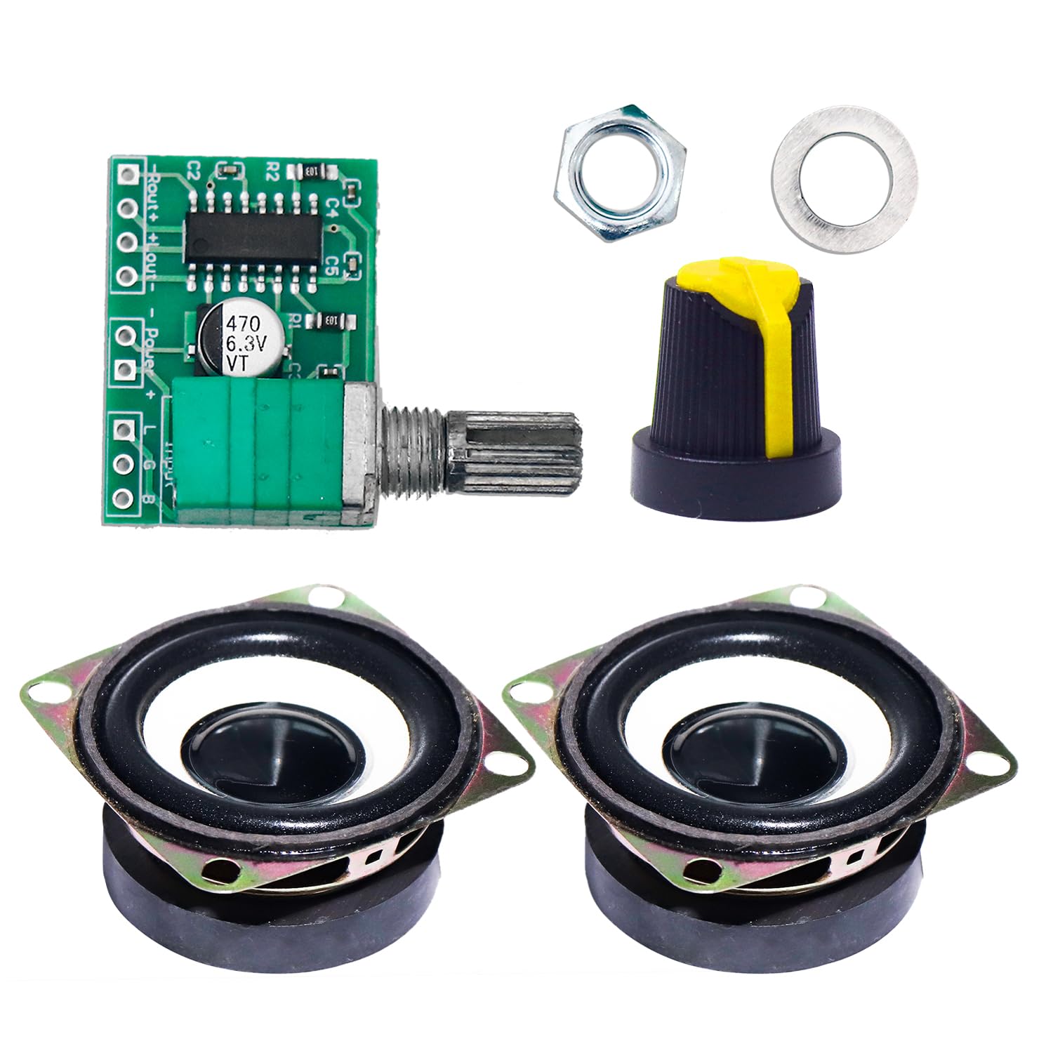 Electronic Spices Combo of Amplifier Board Combo with 2" Speakers & Volume Knob Control (DIY Kit)-image-48