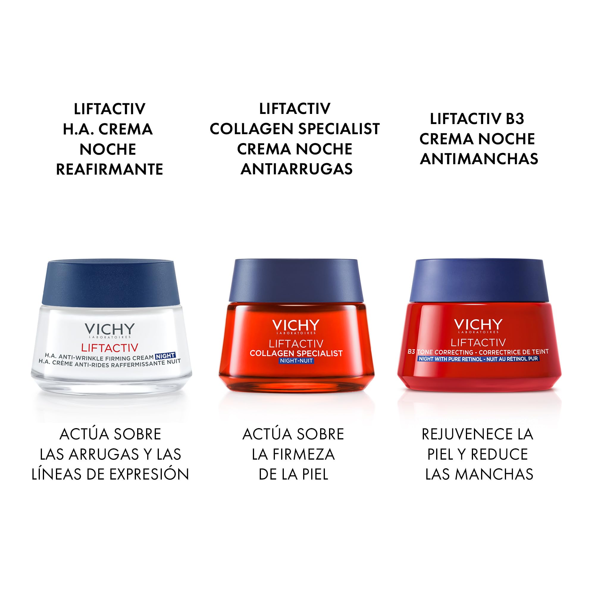 Vichy Crema de Noche Antimanchas con Retinol, Tratamiento Antiedad, Acción Regenerativa, Reduce Arrugas y Corrige la Intensidad de las Manchas, Liftactiv B3, 50 ml