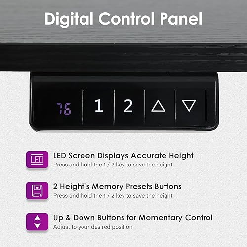 Miniatura 18 de Estación de trabajo de computadora de altura ajustable, escritorio eléctrico de pie para sentarse, mesa de computadora que se eleva hacia arriba y