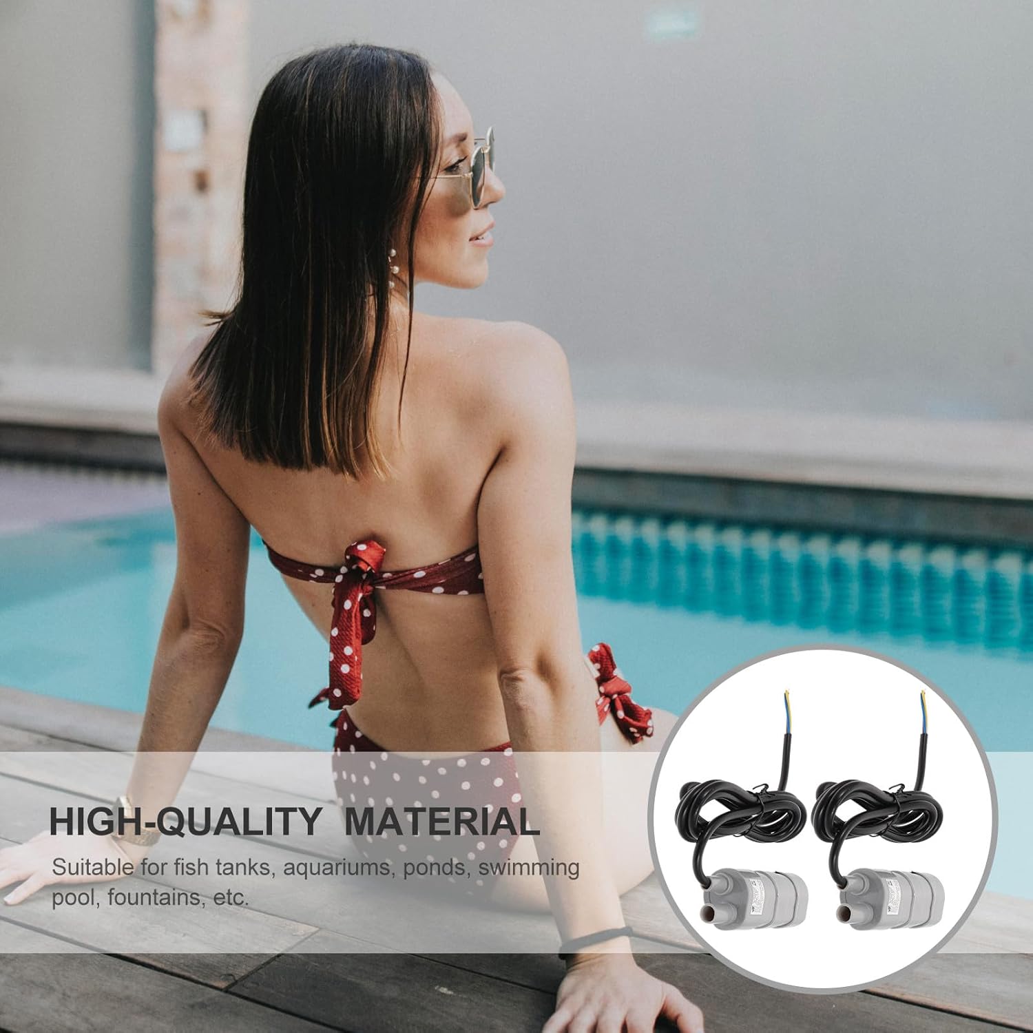 2pcs 12v Dc Submersible Water Pump 600l/ Rate, 5m Lift Mini Aquarium and Swimming Pool Pump with Quiet Operation, Plastic Housing for Garden Fountain and Pond Circulation