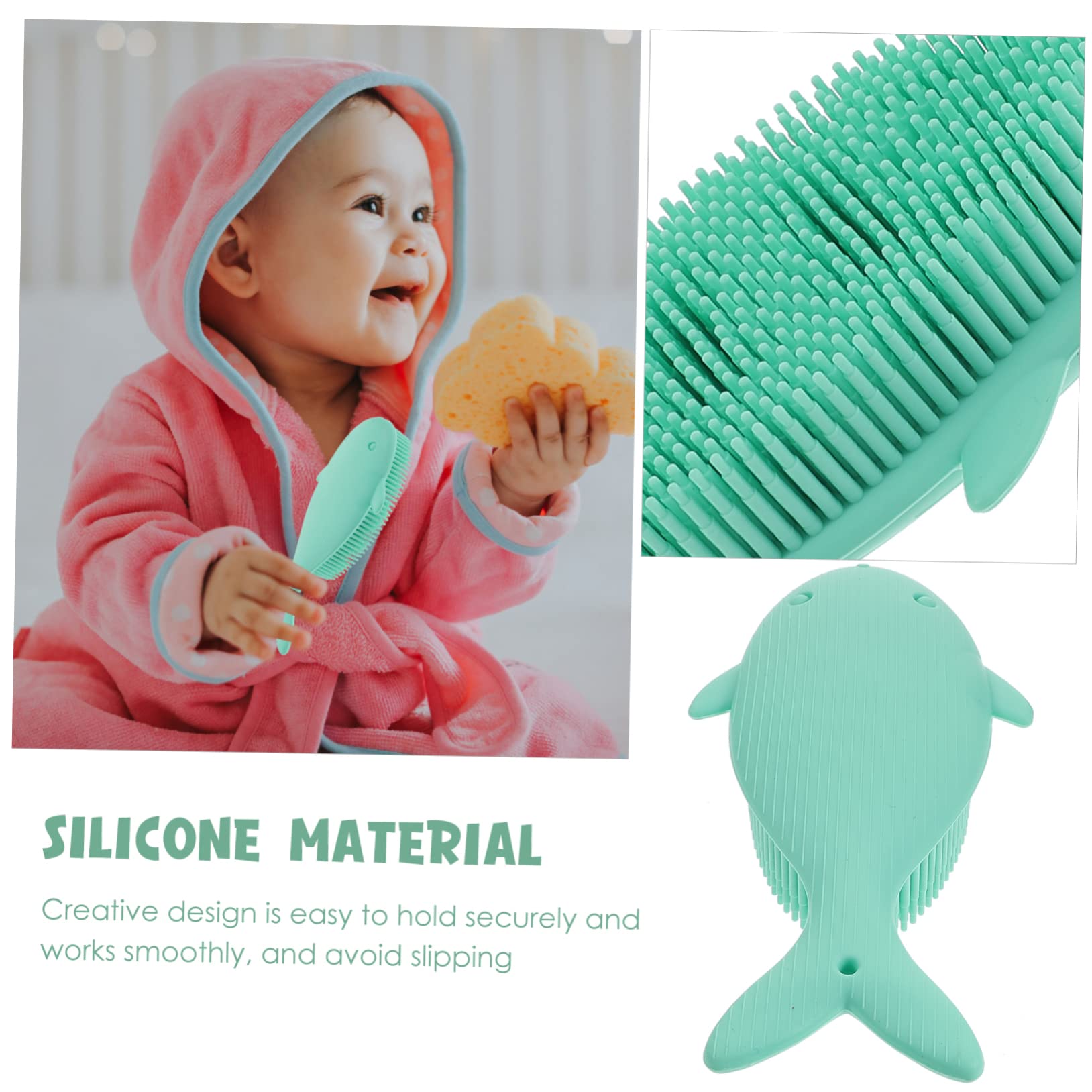 TOVINANNA Toddler Hair Bath Scrub Hard Scalp Scrubber Baby Shower Brush Silicone Body Scrubber