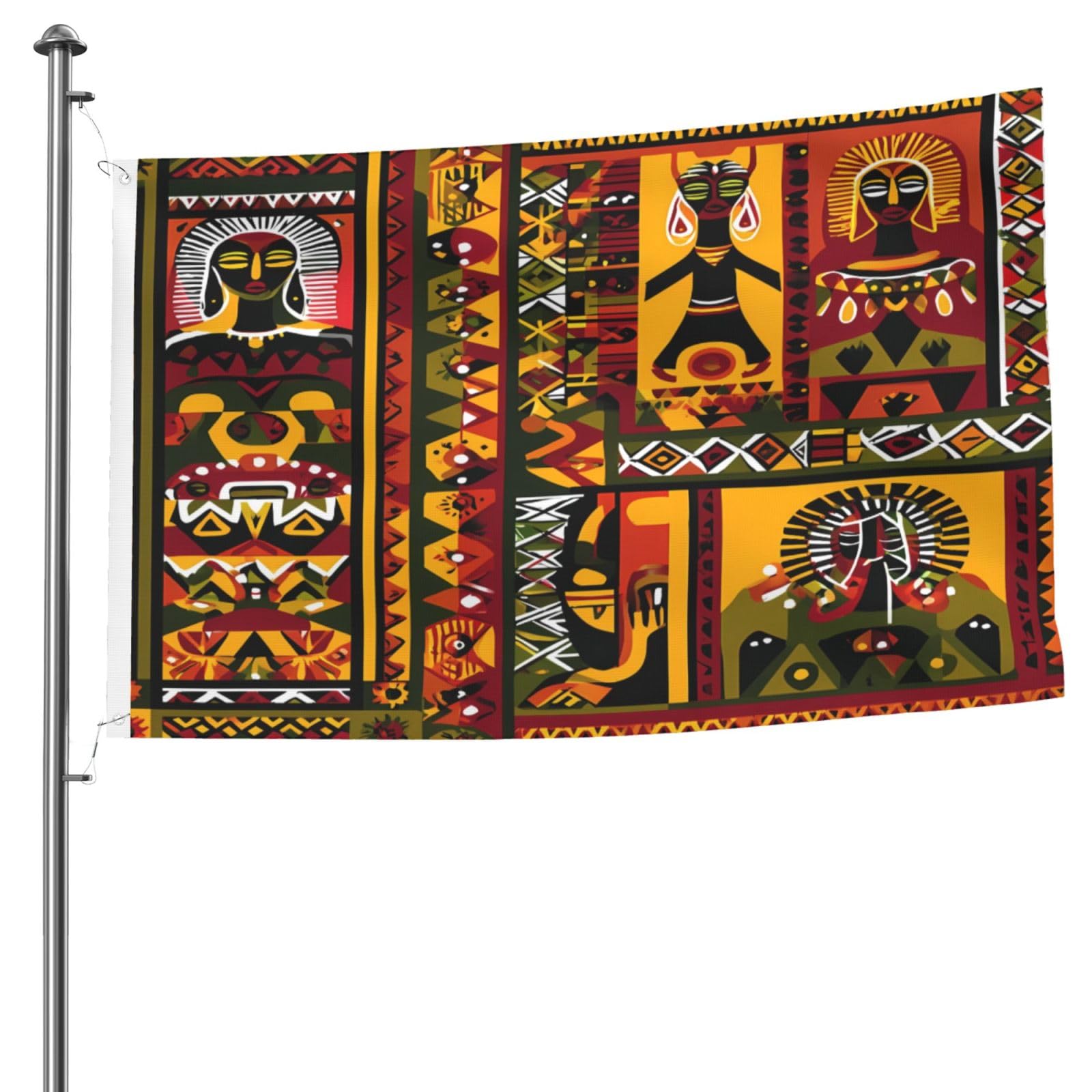 Bandera de jardín de tótem africano con poliéster de doble cara resistente a la intemperie