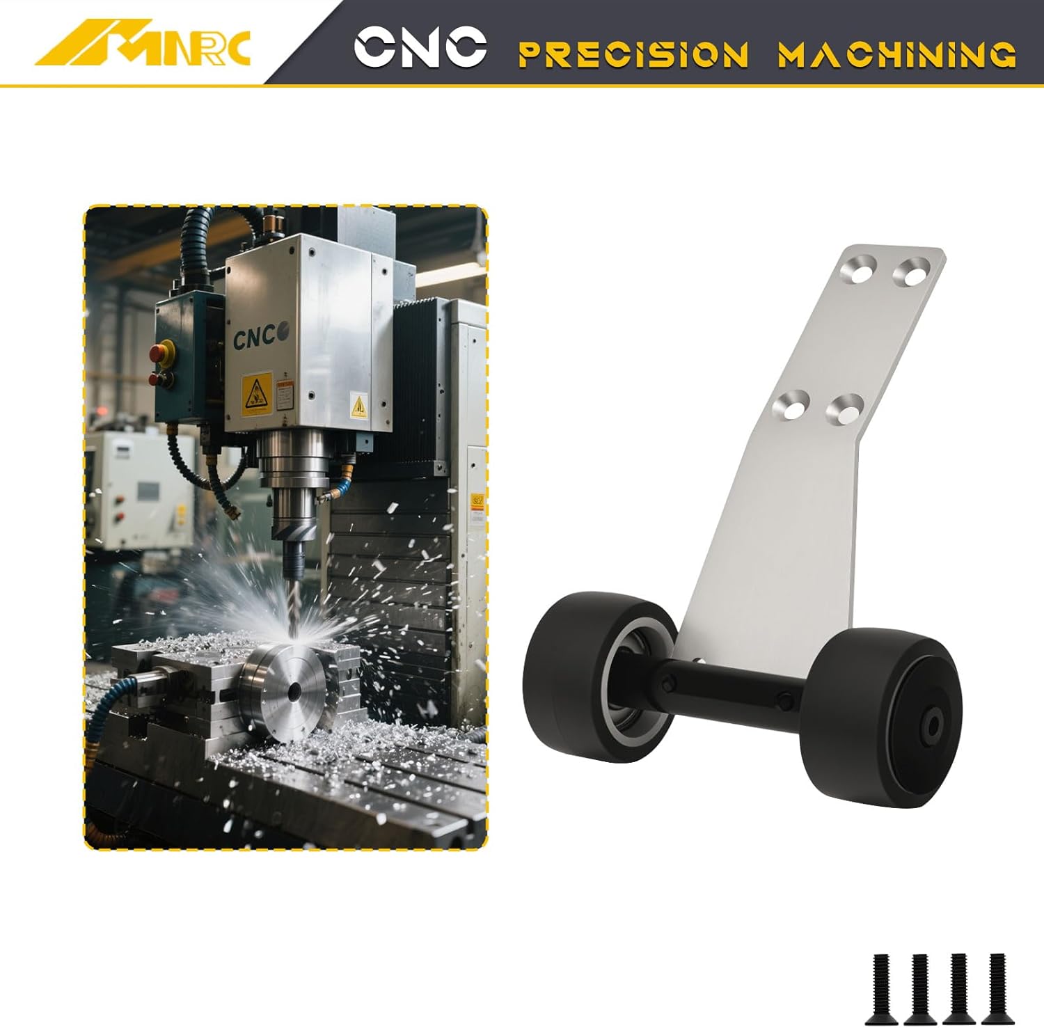 45# Steel Wheelie Bar & Chassis Guard Skid Plate Axle Protector for Arrma 1/18 Granite Grom Series Car Upgrades Part Black