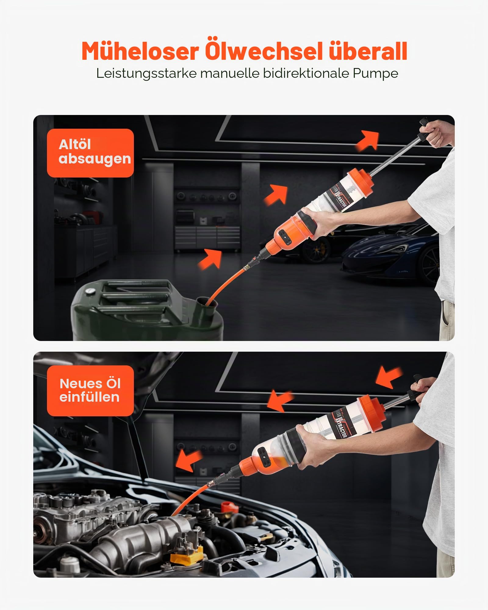 VEVOR Ölabsaugpumpe 1,5 L, Manuelle Ölabsaugspritze, Ölwechselspritze mit Schlauch & Verlängerungsrohren für Ölwechsel, Absaugpumpe für Rasenmäher, Autos, Schiffe, Golfwagen & Motorräder
