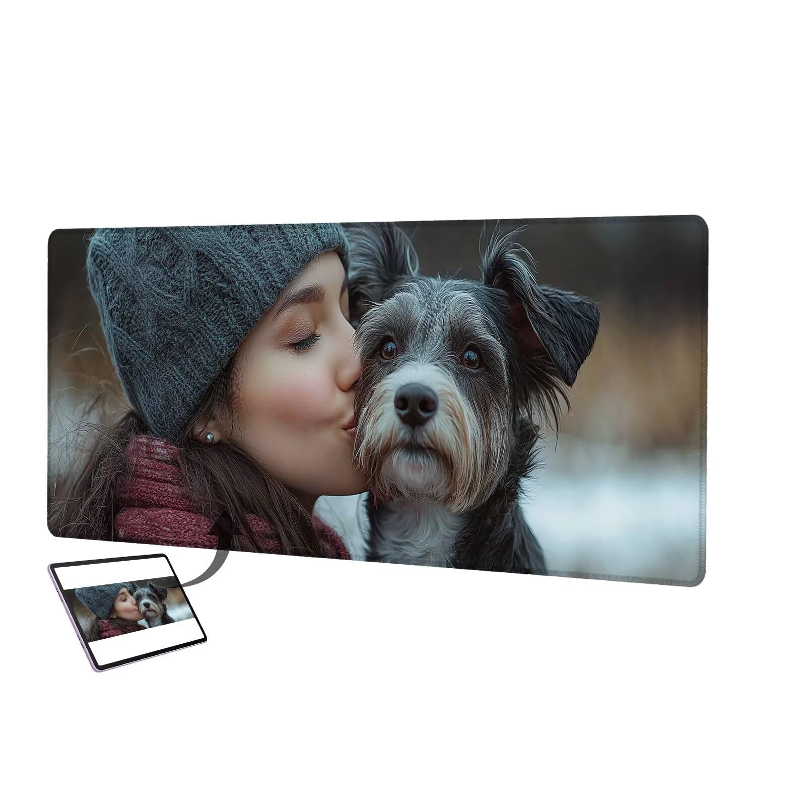Niestandardowa podkładka pod mysz ze zdjęciem, 1200 x 600 mm wodoodporna niestandardowa podkładka pod mysz do gier, pod biurko z antypoślizgową podstawą, dodaj zdjęcia, pomysł na prezent dla graczy,