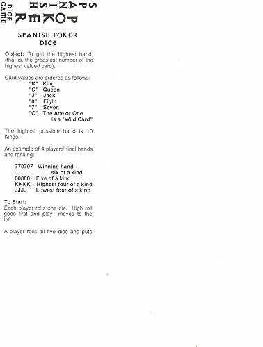 Miniatura 2 de Juego de dados de póquer español