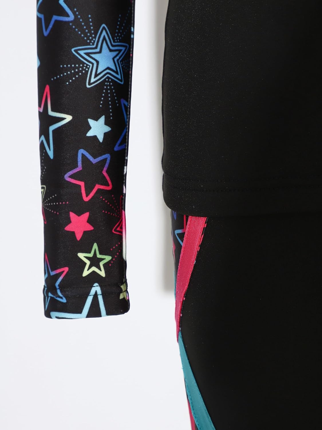 Kids Girls Athletic Tracksuits Ice Figure Skating Outfit Skating Jacket with Leggings Pants Set