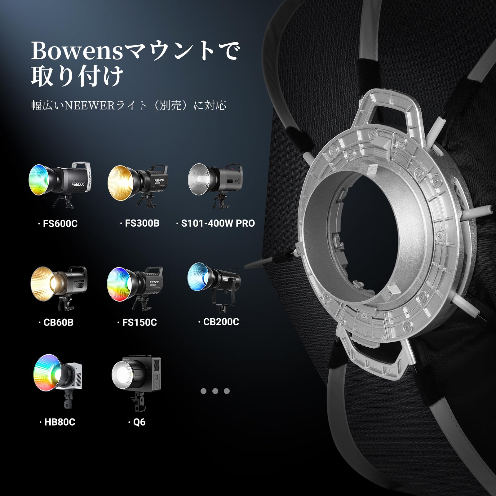 Amazon | NEEWER BASICS 八角形ソフトボックス Bowensマウント 45cm