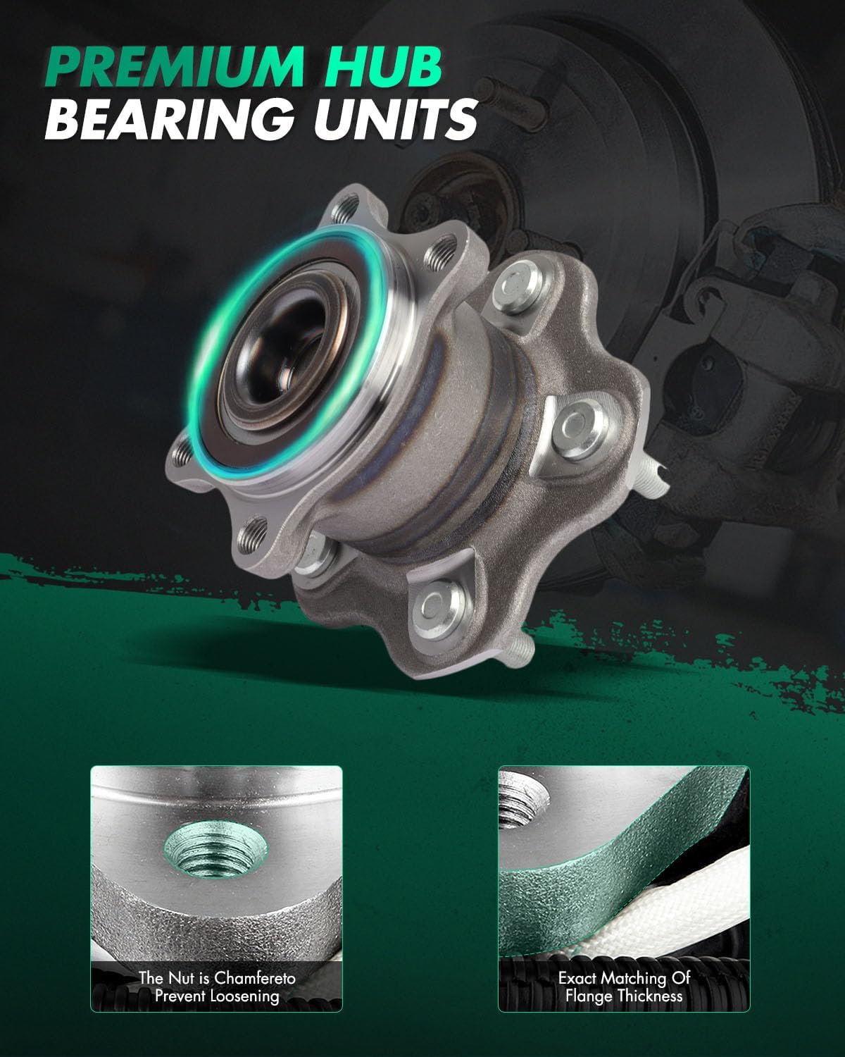 SCITOO 512388 Wheel Hub Bearing Assembly Rear 2013 for Infiniti Jx35,2014-2020 for Qx60,2007-2018 for Nissan Altima,2009-2019 for Maxima,2015-2023 for Murano,2013-2020 for Pathfinder 5 Lugs FWD