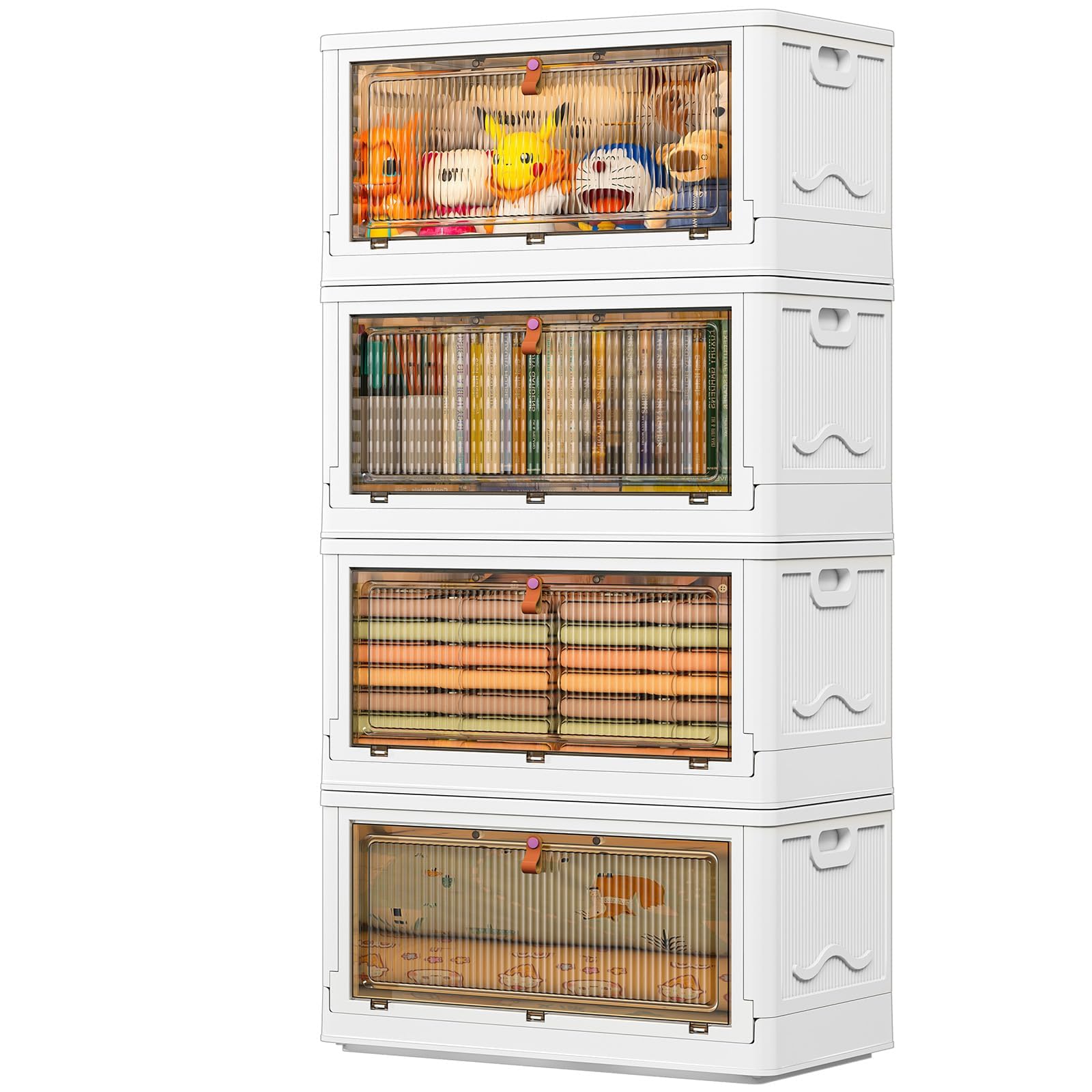 Amazon.com: YFXCVSL 4 Tier Plastic Storage Bins with Lid 102QT