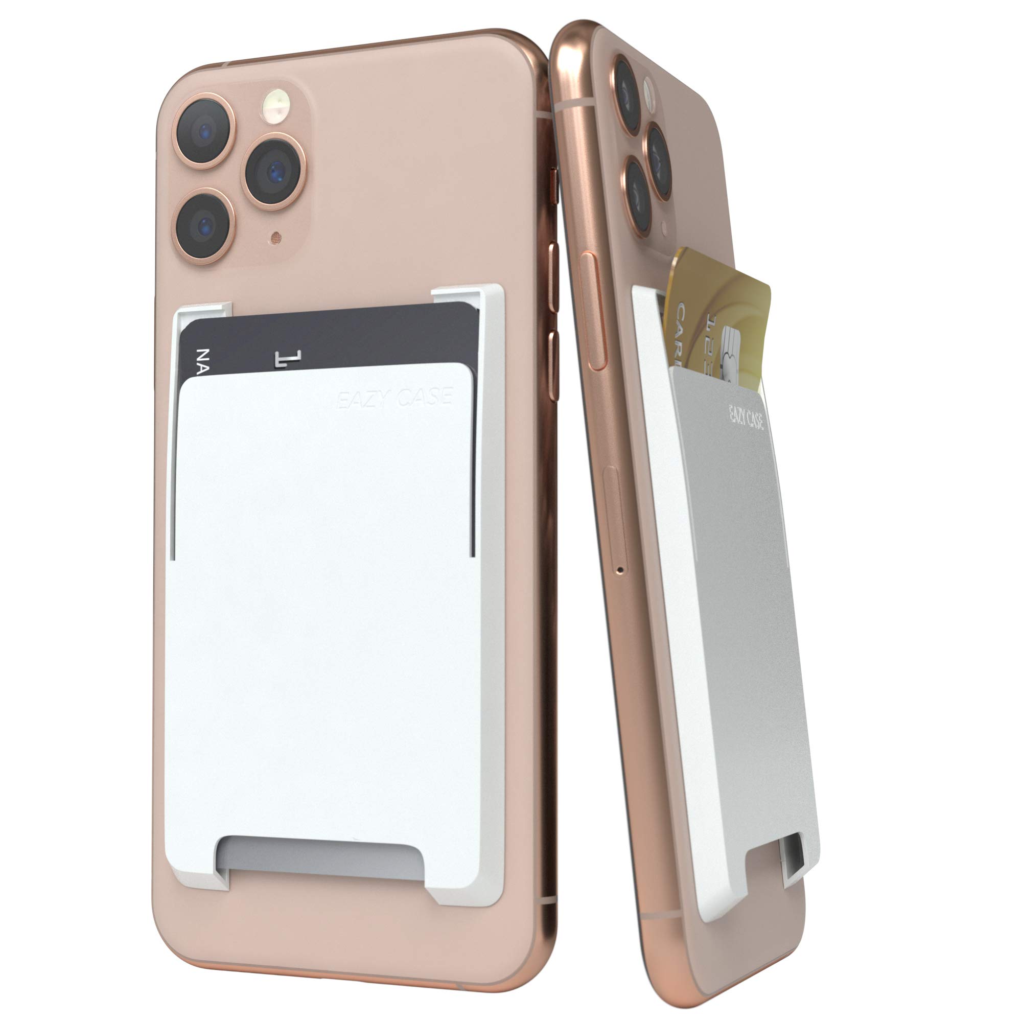 EAZY CASE Kartenhalter für Smartphones, Starkhaftendes Kartenetui, selbstklebend, Kartenfach für das Handy, Kartenhülle, Halterung für Ausweise, Halter für Kreditkarte, EC-Karte, Weiß Elektronik & Foto