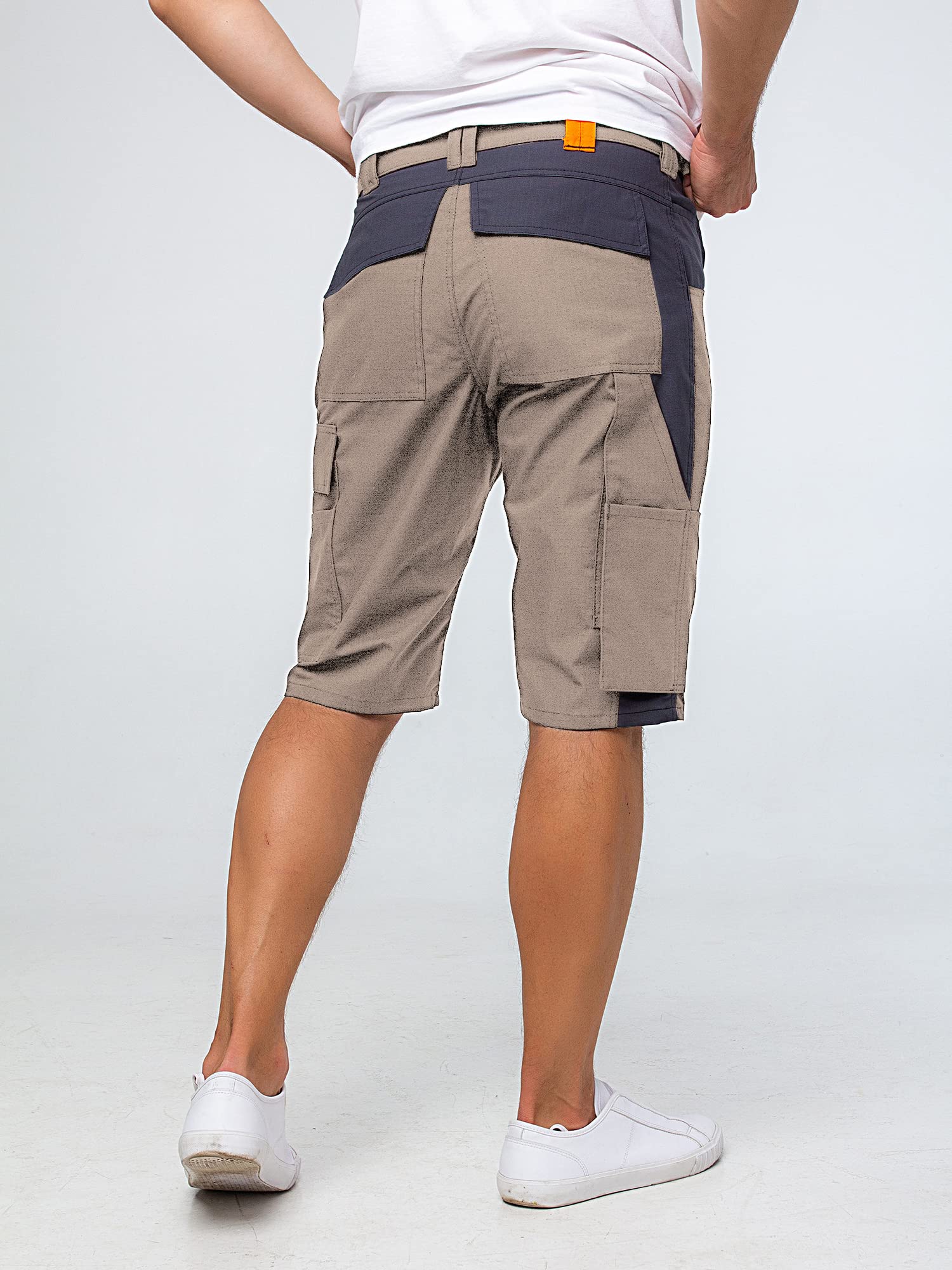 strongAnt Herren Arbeitshose Kurz Ripstop - professionelle Männer Cargo Arbeitsshorts - Herrenhose Kurz Sommer - Schwarz