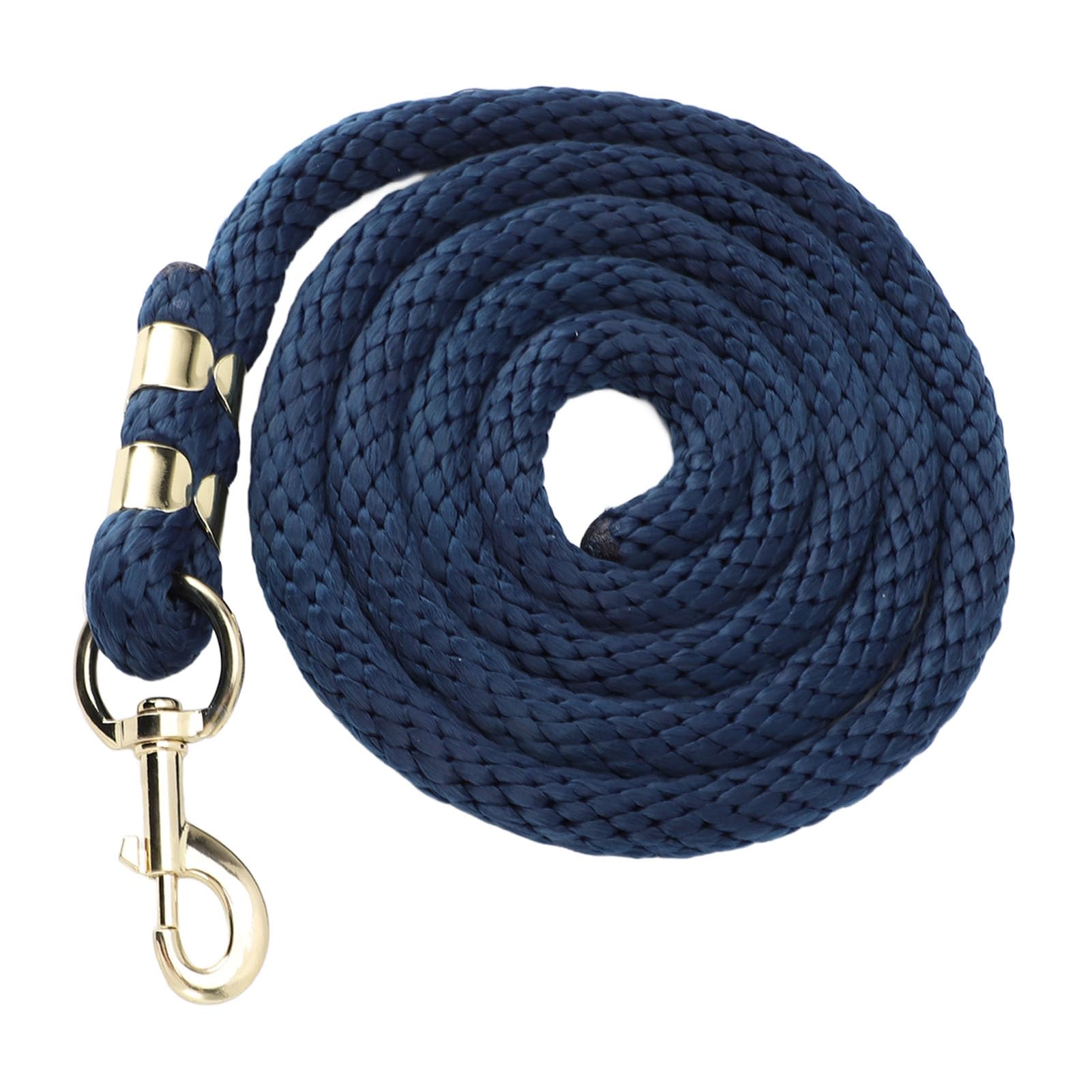 Horse Lunge Line Corda antirottura con gancio Corda allenamento in acciaio inossidabile PP resistente 2 m per maneggiare i cavalli a piedi (Blu navy)