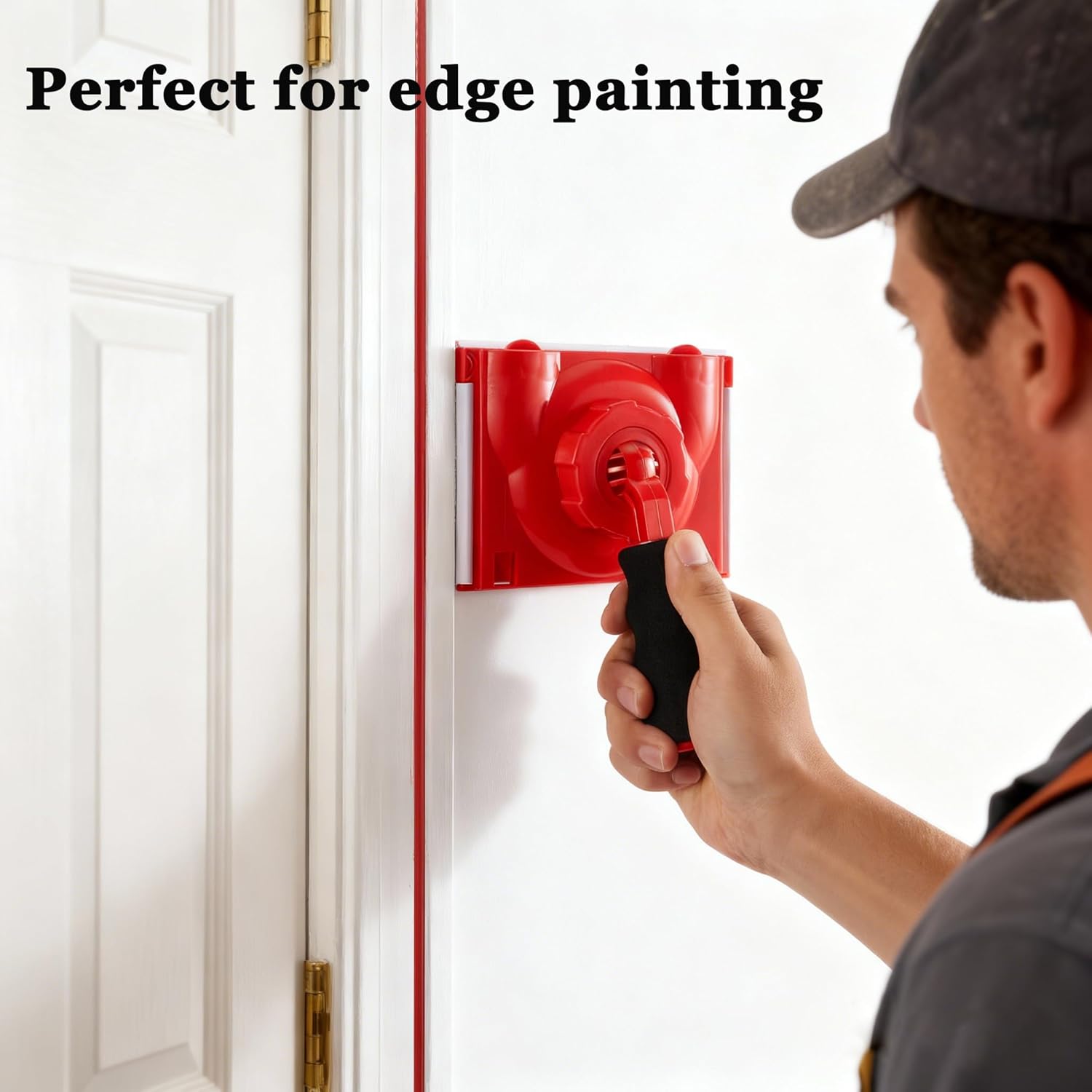 ‌Paint Edger Tool Kit, 9-Inch Pad Set with 5-Section Threaded Extension Rod, 10 Pcs Set with Trim Touch-Up Pads, Corner & Ceiling Painter, 360° Rotating Handle Paint Edger with Refill Pads