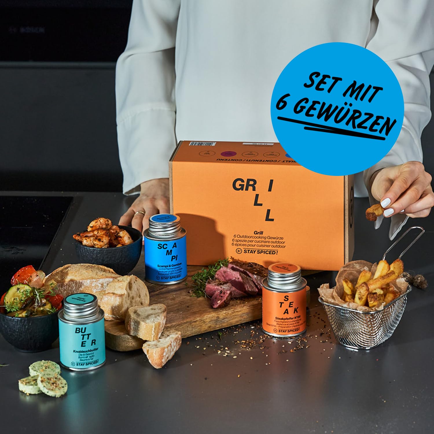 STAY SPICED! Grill | Premium Geschenkbox mit 6 Gewürzen
