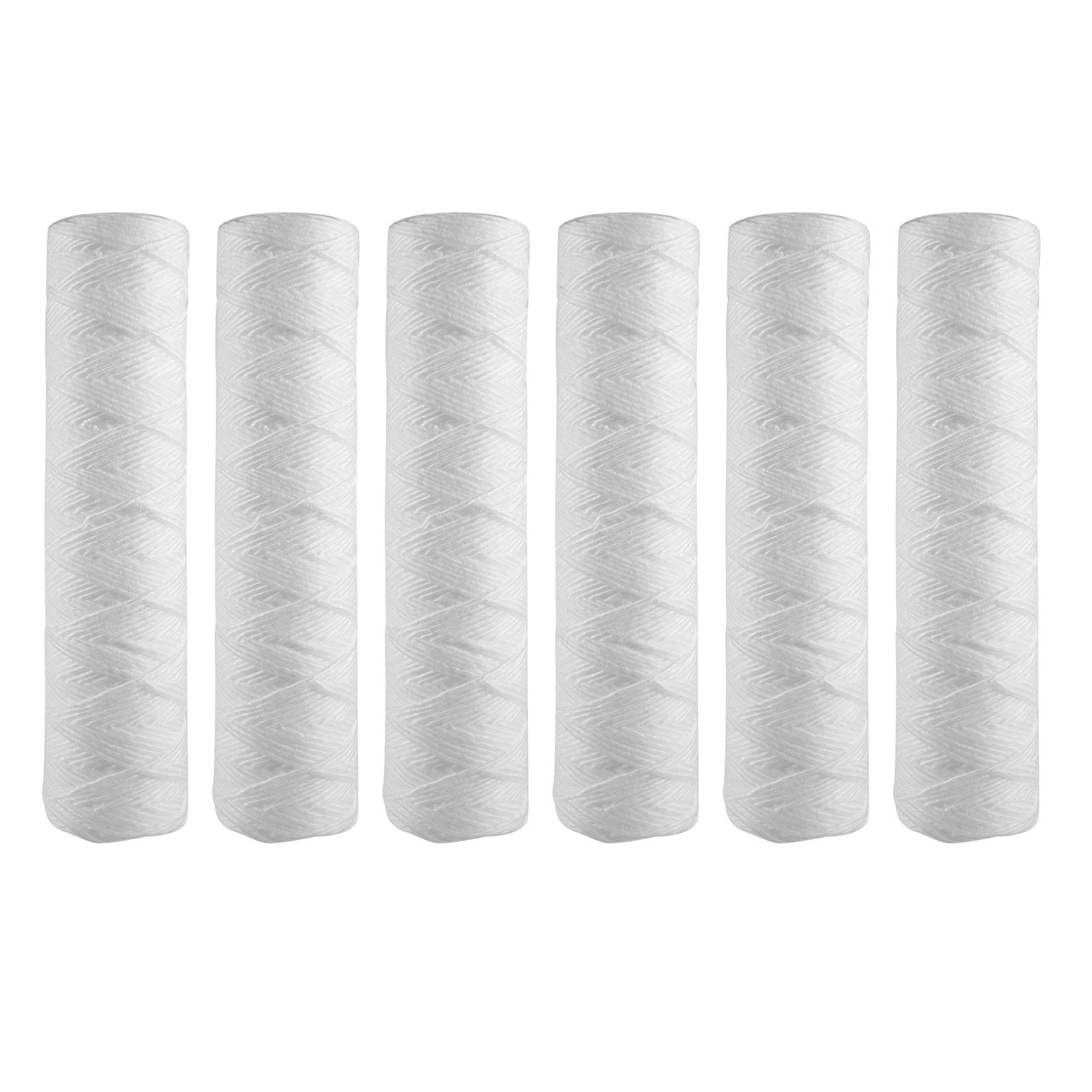 Filtro de agua de sedimentos de cuerda de 10 micrómetros, paquete de 6, filtración de sedimentos para toda la casa, universal