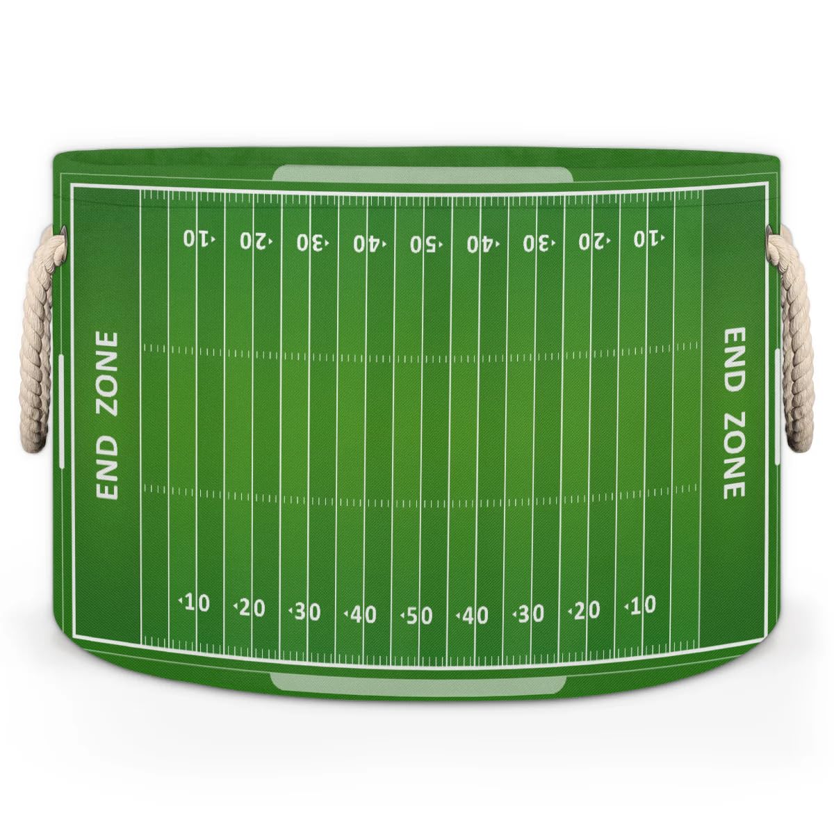 Large Round Storage Basket Sports Football Field Collapsible Circle Storage Bin Laundry Hamper With Handle for Kids Boy Girls Toy Bedroom Living Room Nursery Home Room Decor Storage Organizer Green