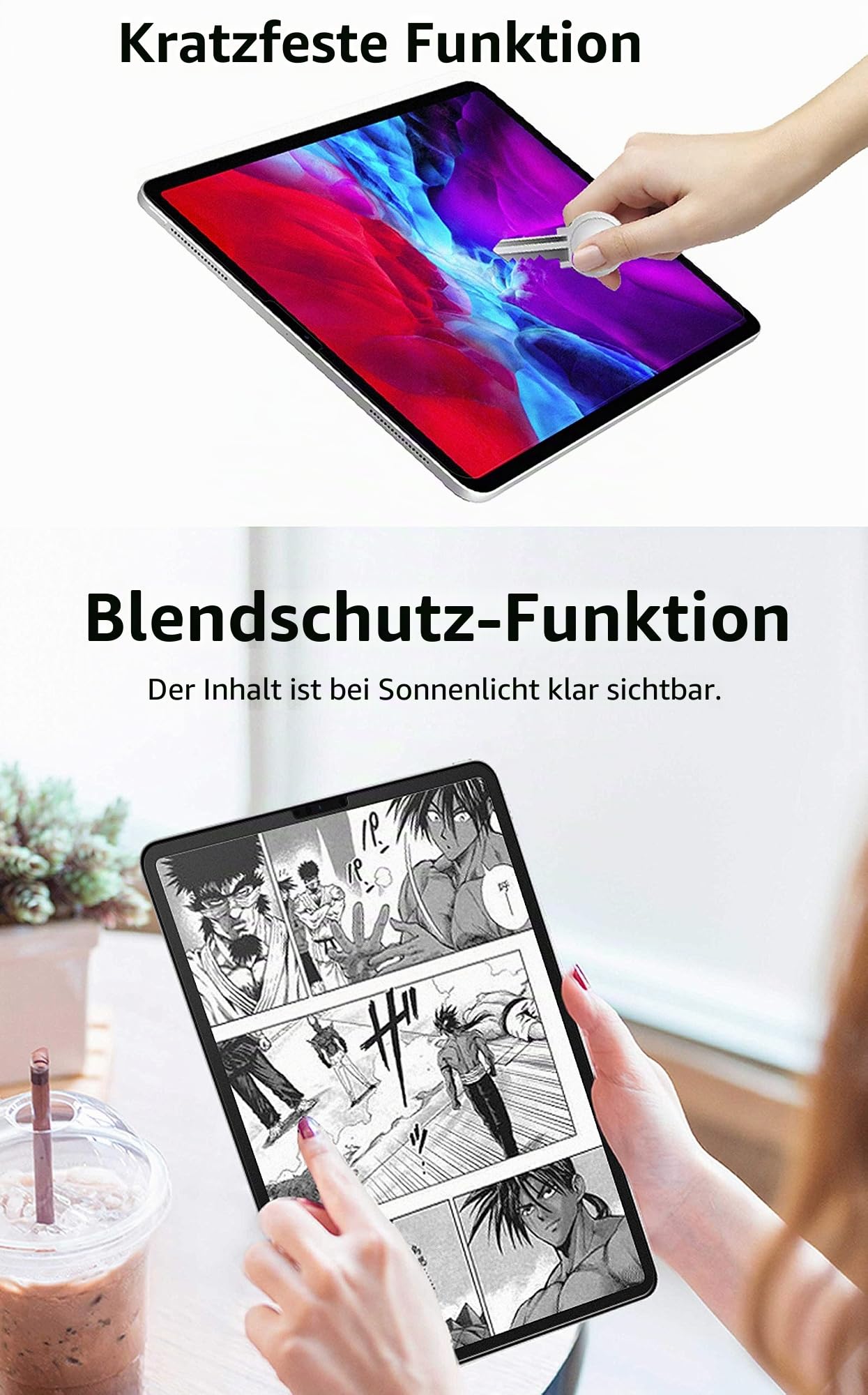 2 Stück Paper-Feel Schreib- & Zeichenfolie für 15.6 Zoll (16:9) Laptops, kompatibel mit Smart-Pencils und Stylus