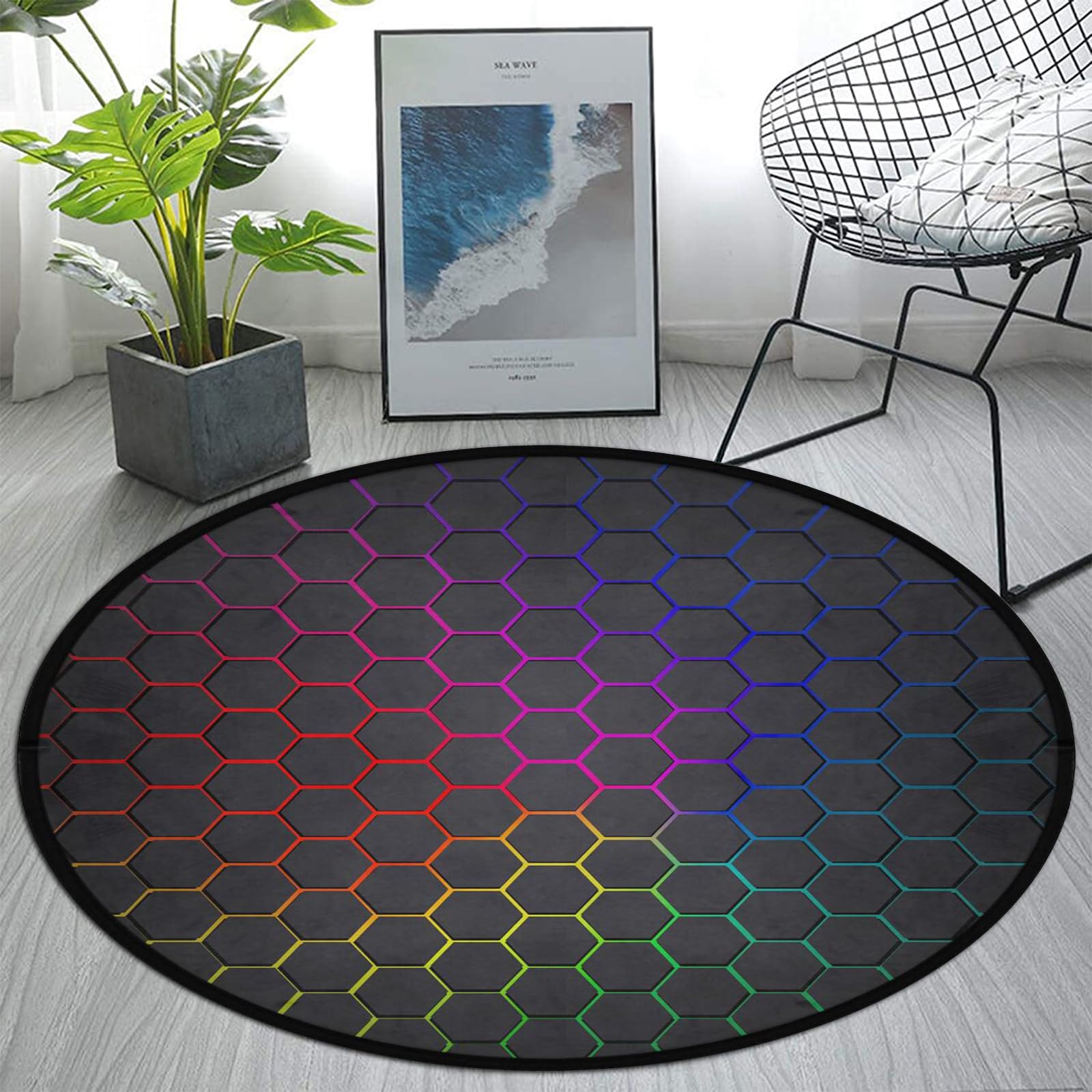keepcute Tapis de Chaise de Jeu de 119,4 cm pour Plancher en Bois Dur, Tapis de Chaise de Bureau, Tapis de Chaise d'ordinateur, Tapis de Protection de Sol pour Bureau, Salle de Jeu, 1,2 m