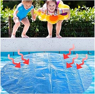 HOUKAI Aquecedores de piscina para piscinas acima do solo, (azul) cobertura térmica redonda de 1,22 m para piscina – Mantém fora as folhas, detritos, sujeira, insetos, conjunto rápido – coberturas de piscina no solo