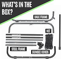 Vista 9 de QuickPlay Red de rebote de fútbol Pro (2 tamaños) - Red de rebote de fútbol, resistente, ángulo ajustable, con marco de acero galvanizado y pies