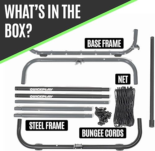 Miniatura 9 de QuickPlay Red de rebote de fútbol Pro (2 tamaños) - Red de rebote de fútbol, resistente, ángulo ajustable, con marco de acero galvanizado y pies