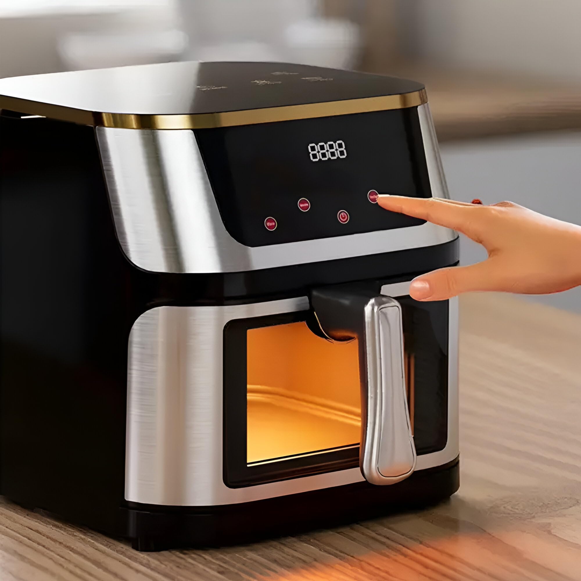 Freidora Aire 15L Extra Large Cocción Ventilada Teclas Táctil Sin Aceite Cocción Sana Familia Crujiente Temperatura Ajustable