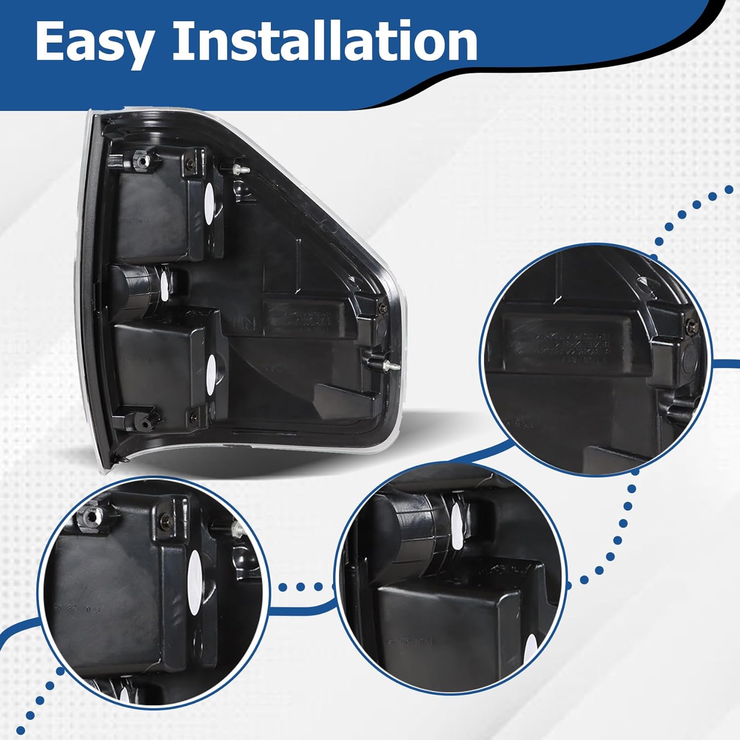 WFLNHB Set of 2 Passenger and Driver Side Tail Lights Replacement for F150 2009-2014 Rear Brake Lamps Left & Right Side Red Lens Chrome Housing FO2818148 FO2819148