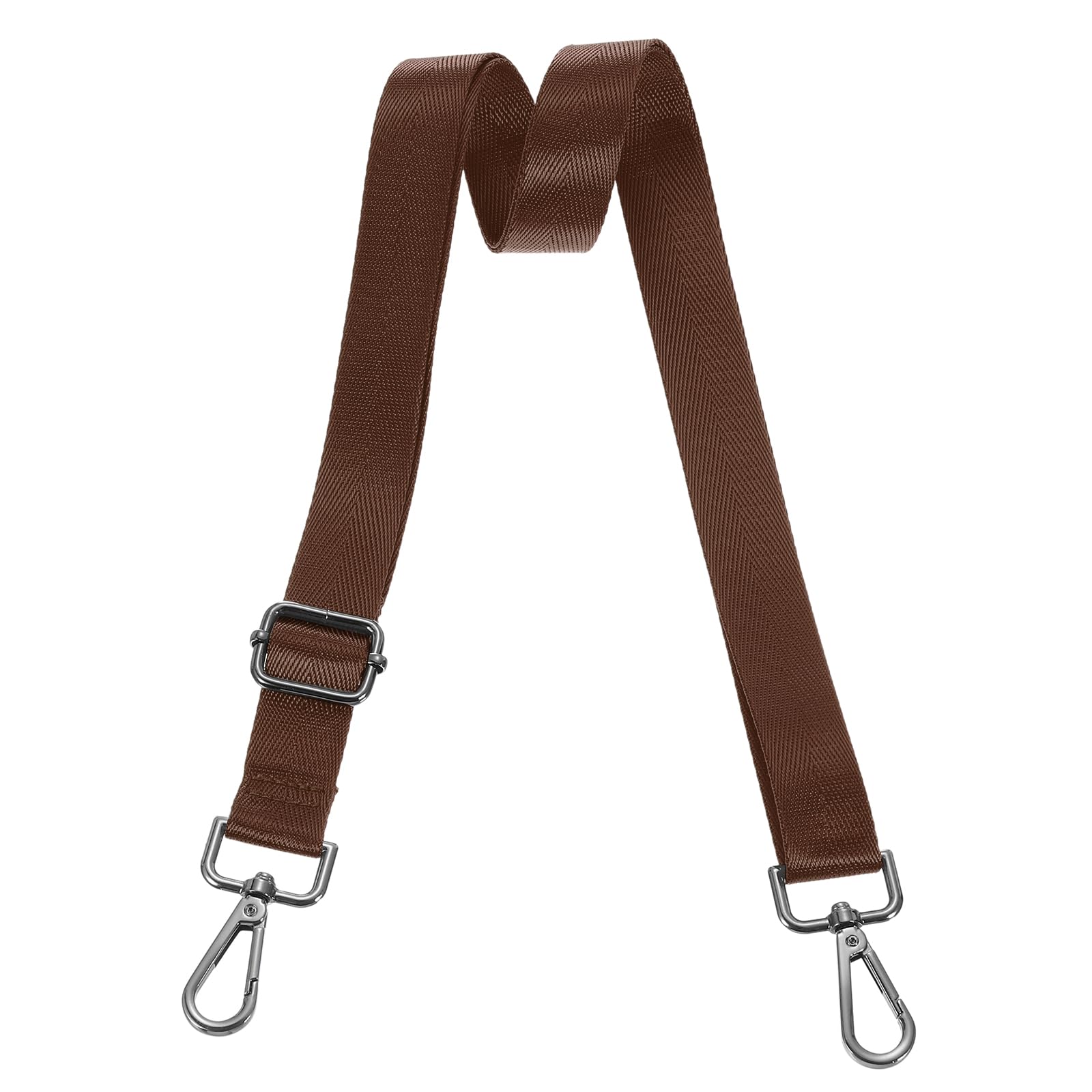 uxcell Wide Shoulder Strap, 2.5cm Adjustable Purse Strap Replacement Crossbody Strap for Shoulder Bag Handbag, Dark Brown, Black Pull Core Buckle