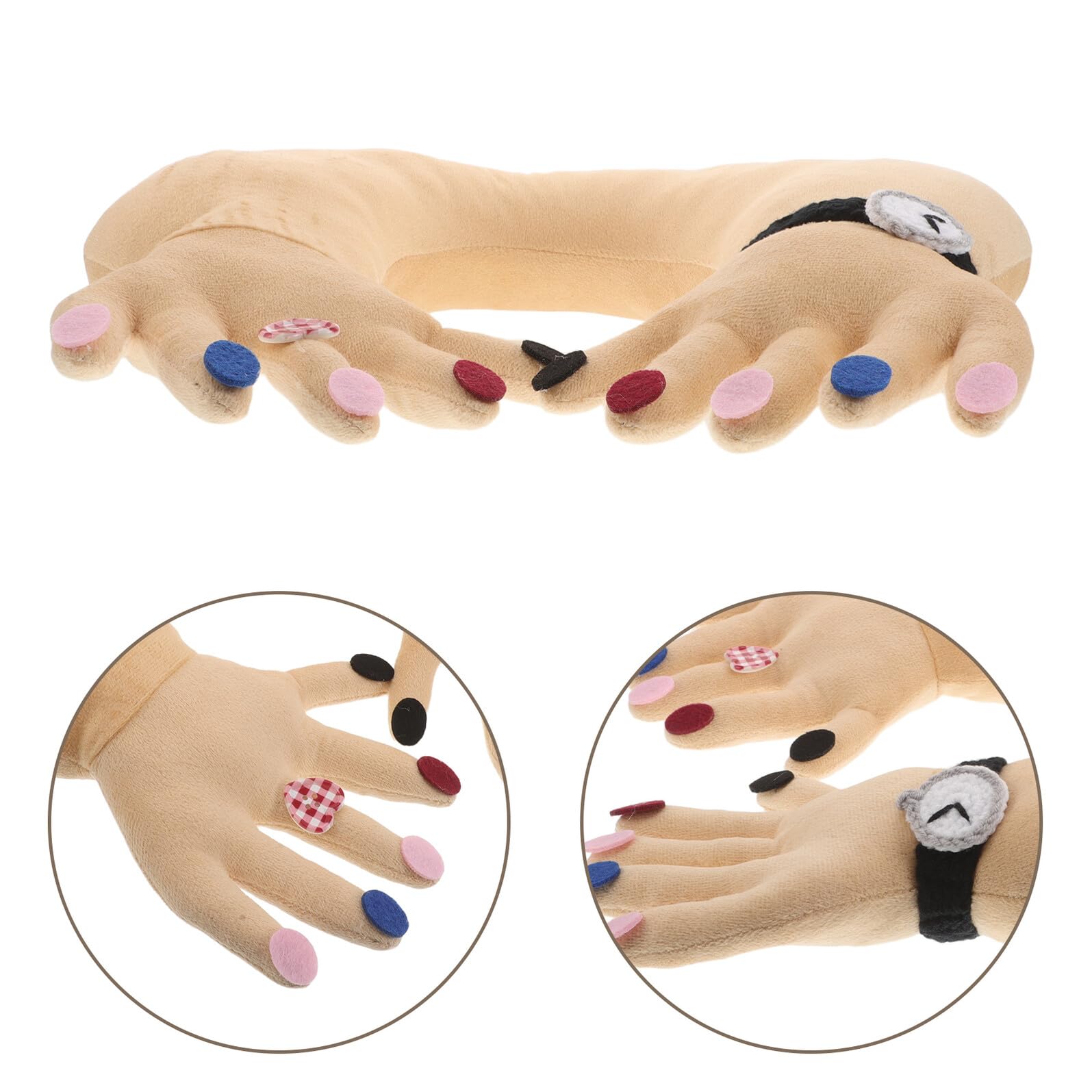 Almohada de Cuello Forma de Mano Divertida Cojín U Ergonómico y para Viaje Avión Coche y Oficina Almohada de Peluche Creativa para Descanso y Soporte Cervical