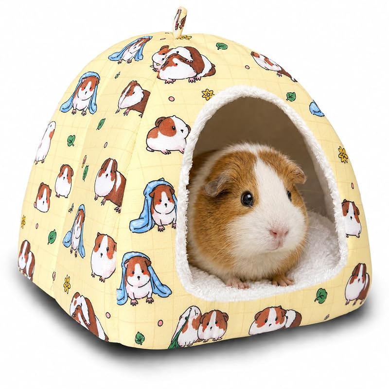 Casinha-cama para Porquinho-da-Índia em Poliéster com Ventilação LUCKITTY Amarela, 1 unidade