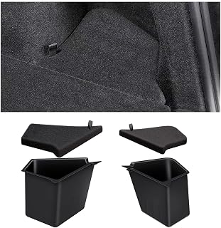 New 2025 2026 Model Y Juniper Trunk Storage Bins, 2PCS TPE Waterproof Trunk Organizer With Anti Slip Strips And Original Suede Material Lids