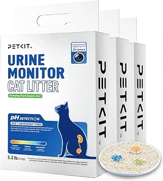 PETKIT Tofu Cat Litter, Superior Clumping Flushable, 7.2kg/12L Colour Changing for Urine pH Indicator, 100% Natural Ingredients Tofu Litter,& Dust-Free, Low Tracking and Odor Control