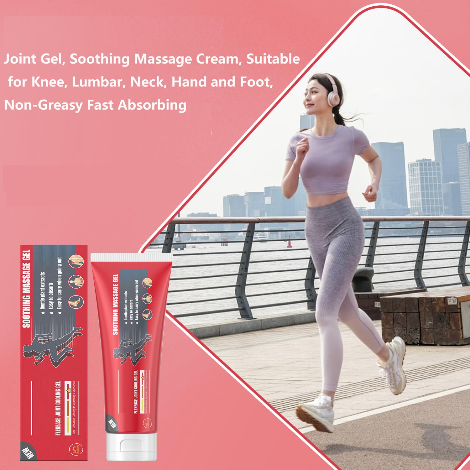 Joint Gel, Soothing Massage Cream, Rapid Muscle Cream, Suitable for Knee, Lumbar, Neck, Hand and Foot, Non-Greasy Fast Absorbing - Image 7