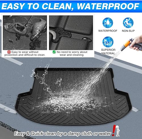 Miniatura 6 de T TGBROS Ajuste personalizado para tapete de carga de automóvil 2019-2020 Hyundai Santa Fe 5 pasajeros para todo tipo de clima, forro de carga