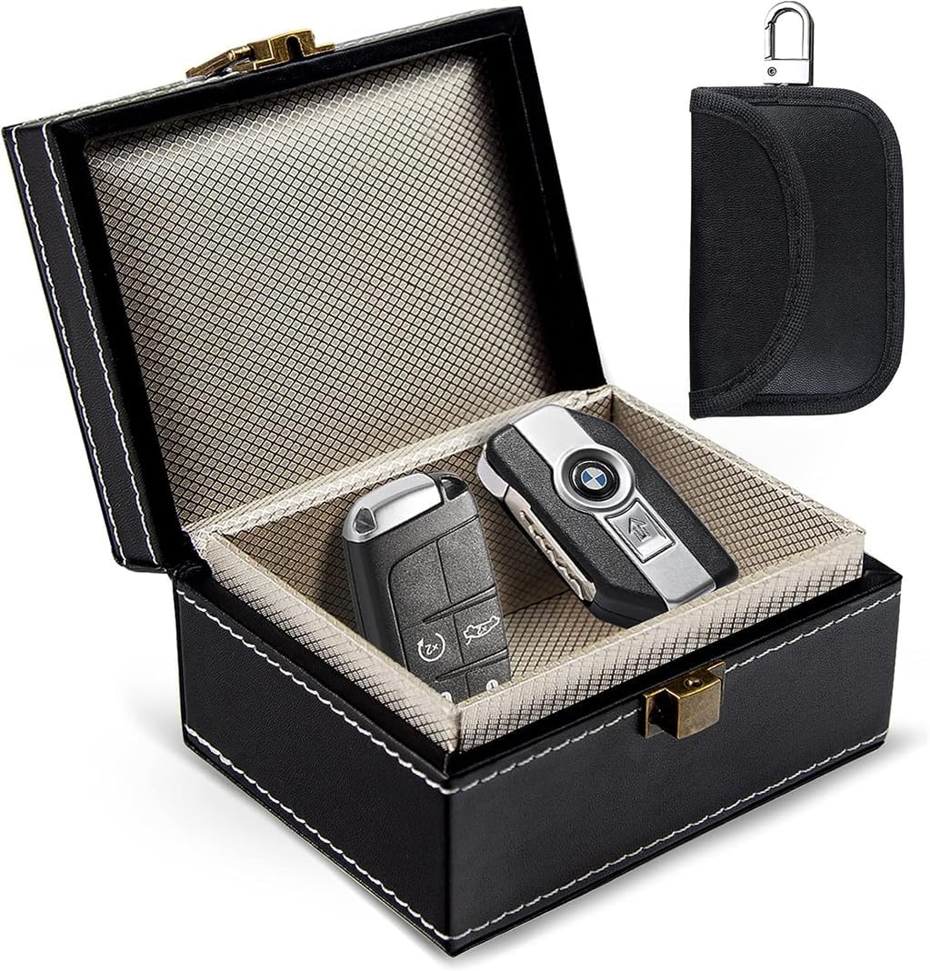 Car Key Signal Blocker Box with 1 Ps Faraday Pouch, Azonee Faraday Box