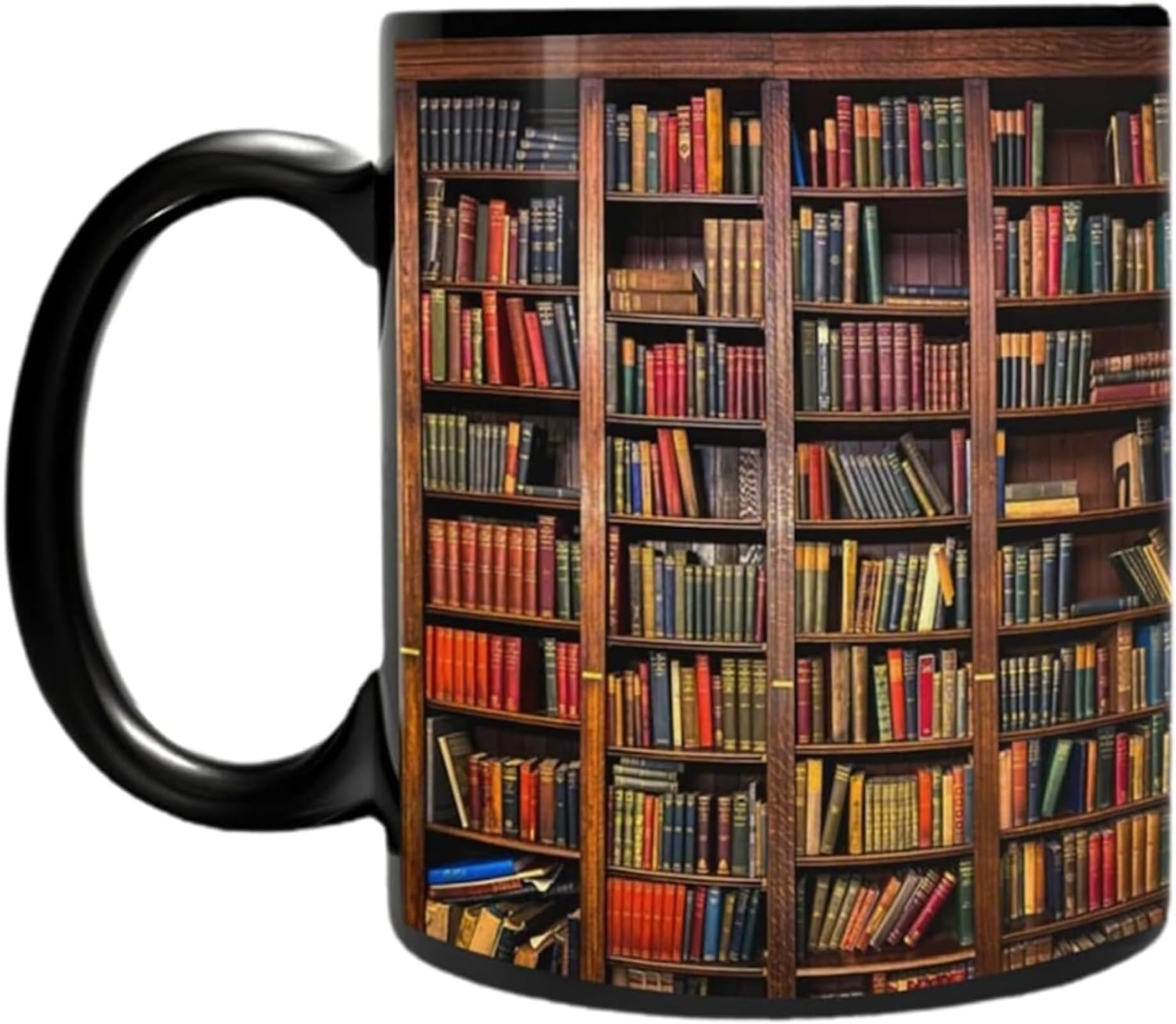 350ml 3D Bookshelf Mug, 3D Effect Books Mugs - Coffee Mug for Book Lover, Ceramic Cup Bookshelf Mugs Gift for Women Men Readers