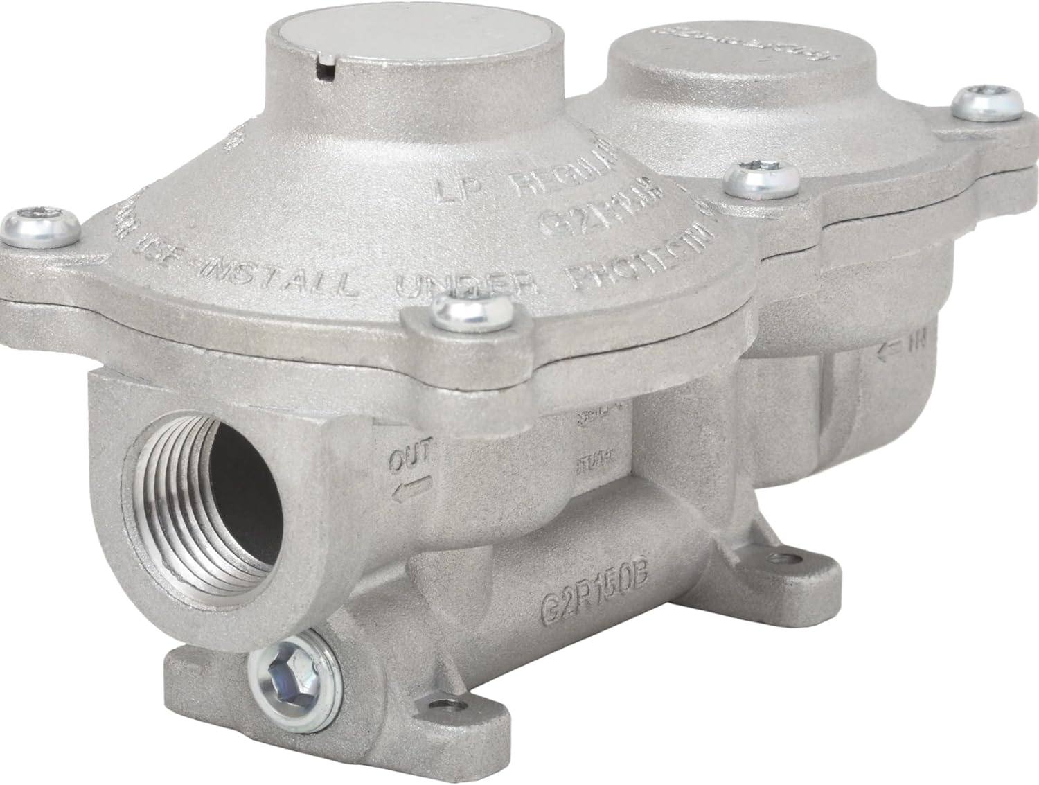 Flame King 160,000 BTU Vertical Mounted 2-Stage Propane LP Regulator for RVs, Vans, Trailers, Campers, 100LB Tanks, ASME Tanks, Generators