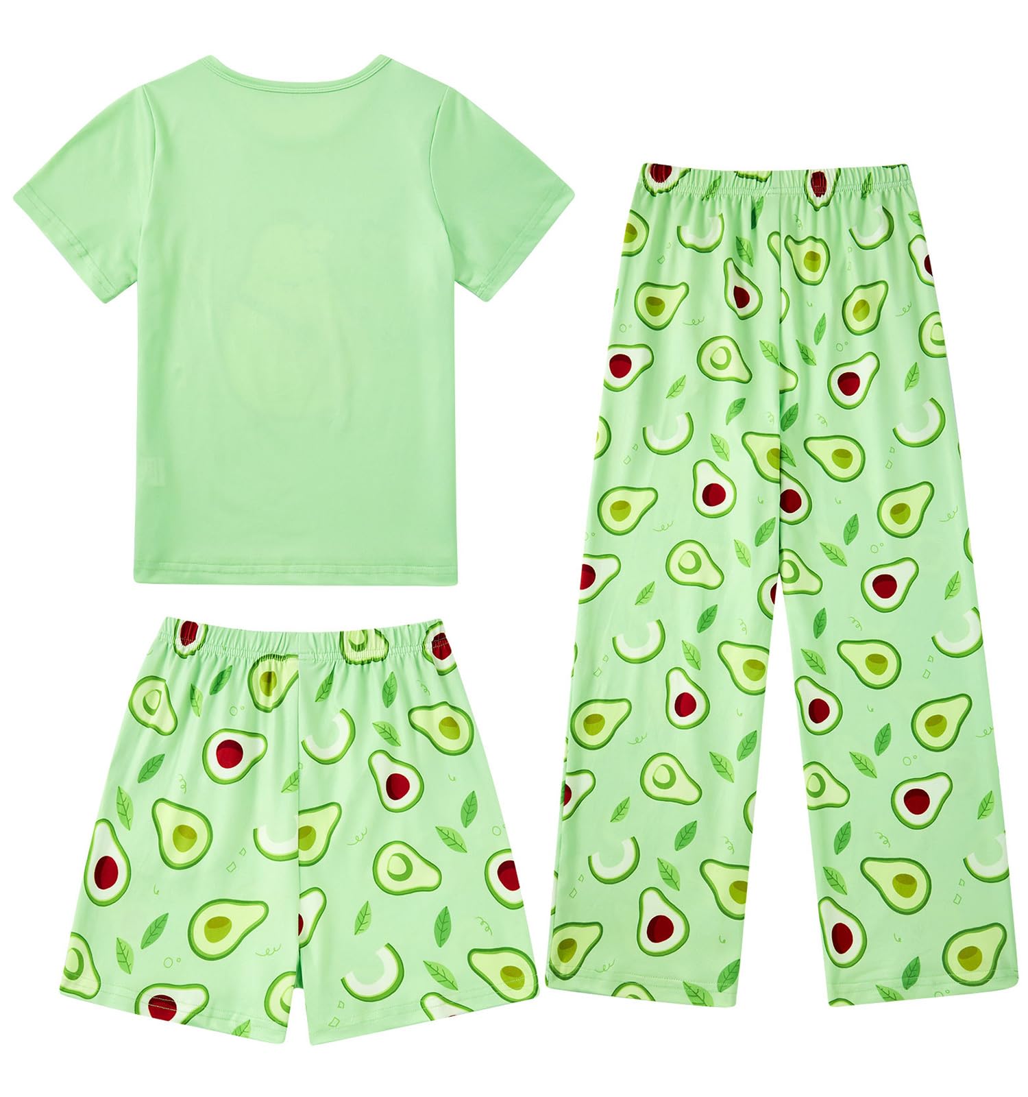 Fanient Pijamas Niñas Niños Conjuntos de Pijamas con Estampado Lindo Pijamas de Tres Piezas para niñas de 7 a 14 años