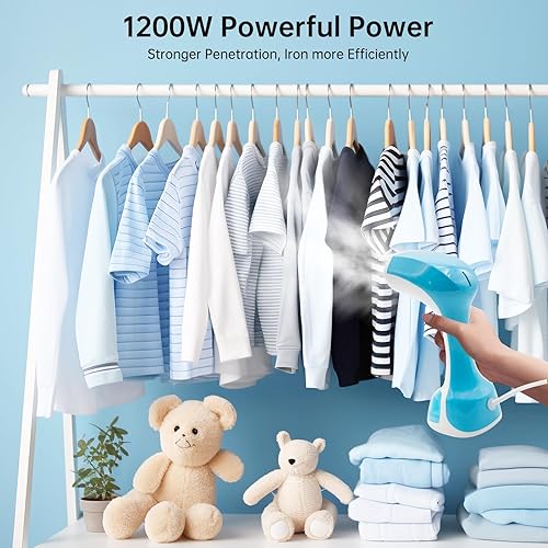 Miniatura 2 de Vaporizador de ropa, vaporizador portátil de mano para ropa, vaporizador portátil de 1200 W, ajuste de temperatura de 3 velocidades, calentamiento